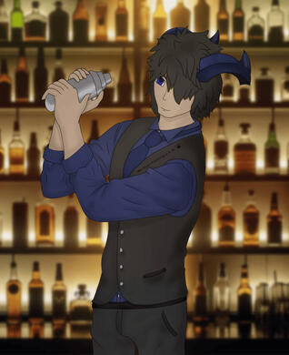 Half body commission with background