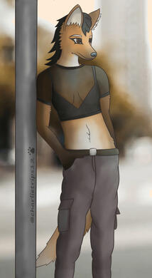 Cleo with city background